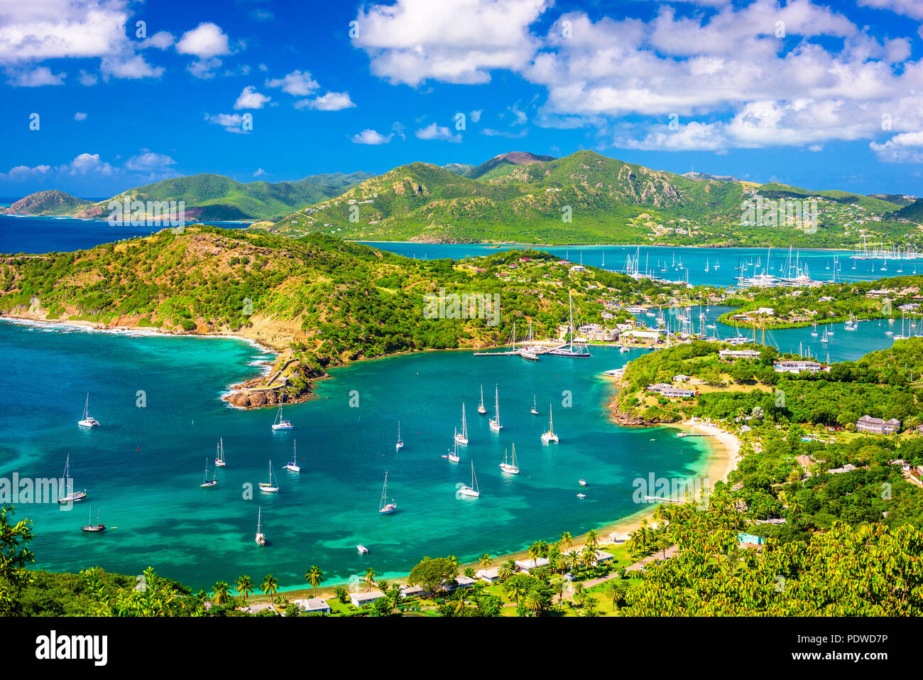 Shirley Heights, Antigua and Barbuda view from the overlook Stock Photo