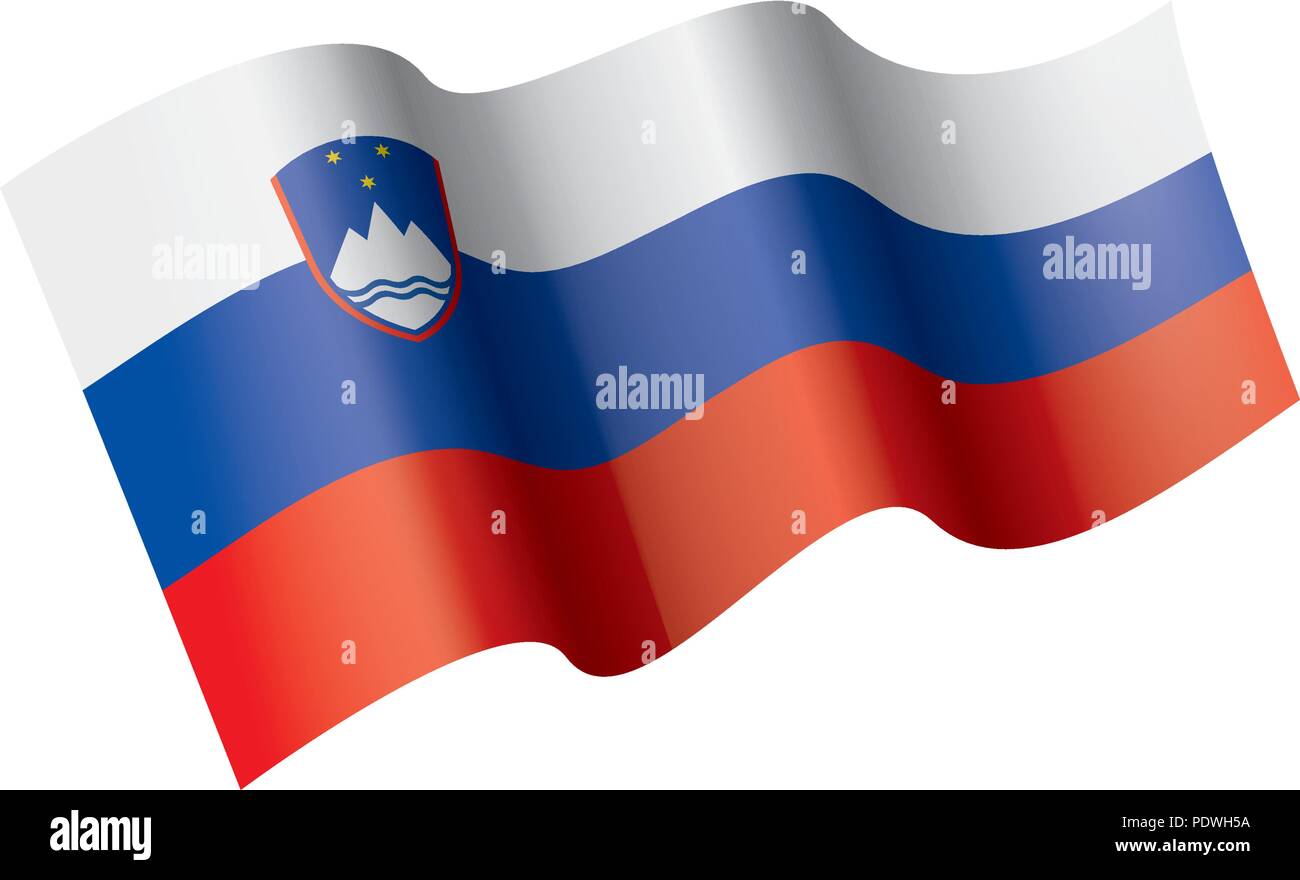 Slovenia flag, vector illustration on a white background Stock Vector ...