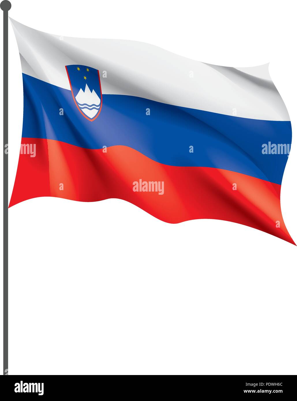 Slovenia flag, vector illustration on a white background Stock Vector ...