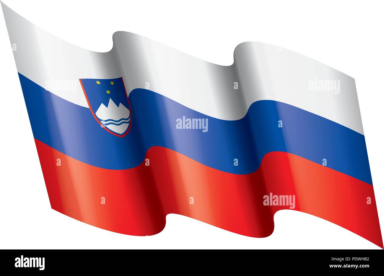 Slovenia flag, vector illustration on a white background Stock Vector ...