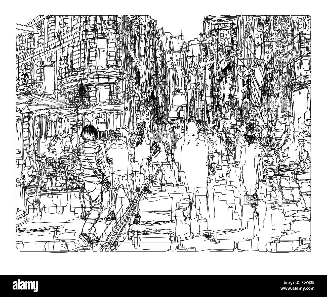 Street in New York city - vector illustration Stock Vector Image & Art ...
