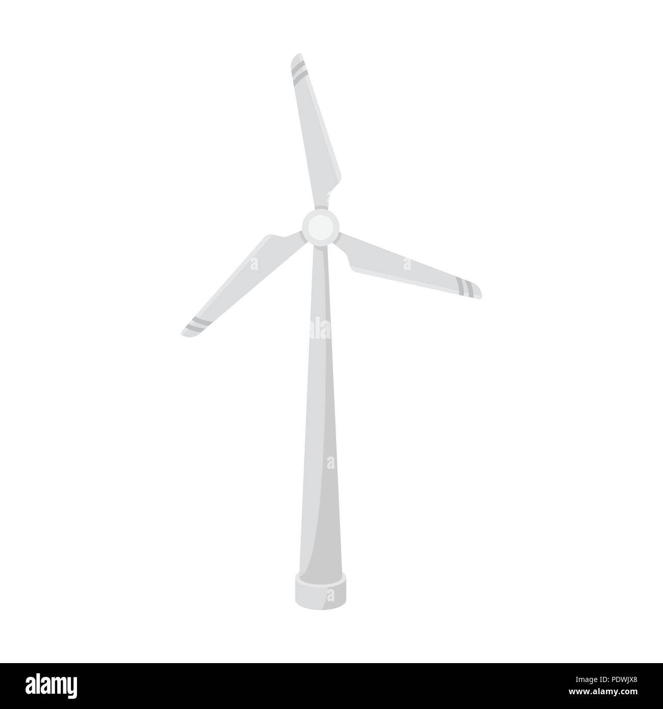Wind energy turbine icon in outline design isolated on white background ...