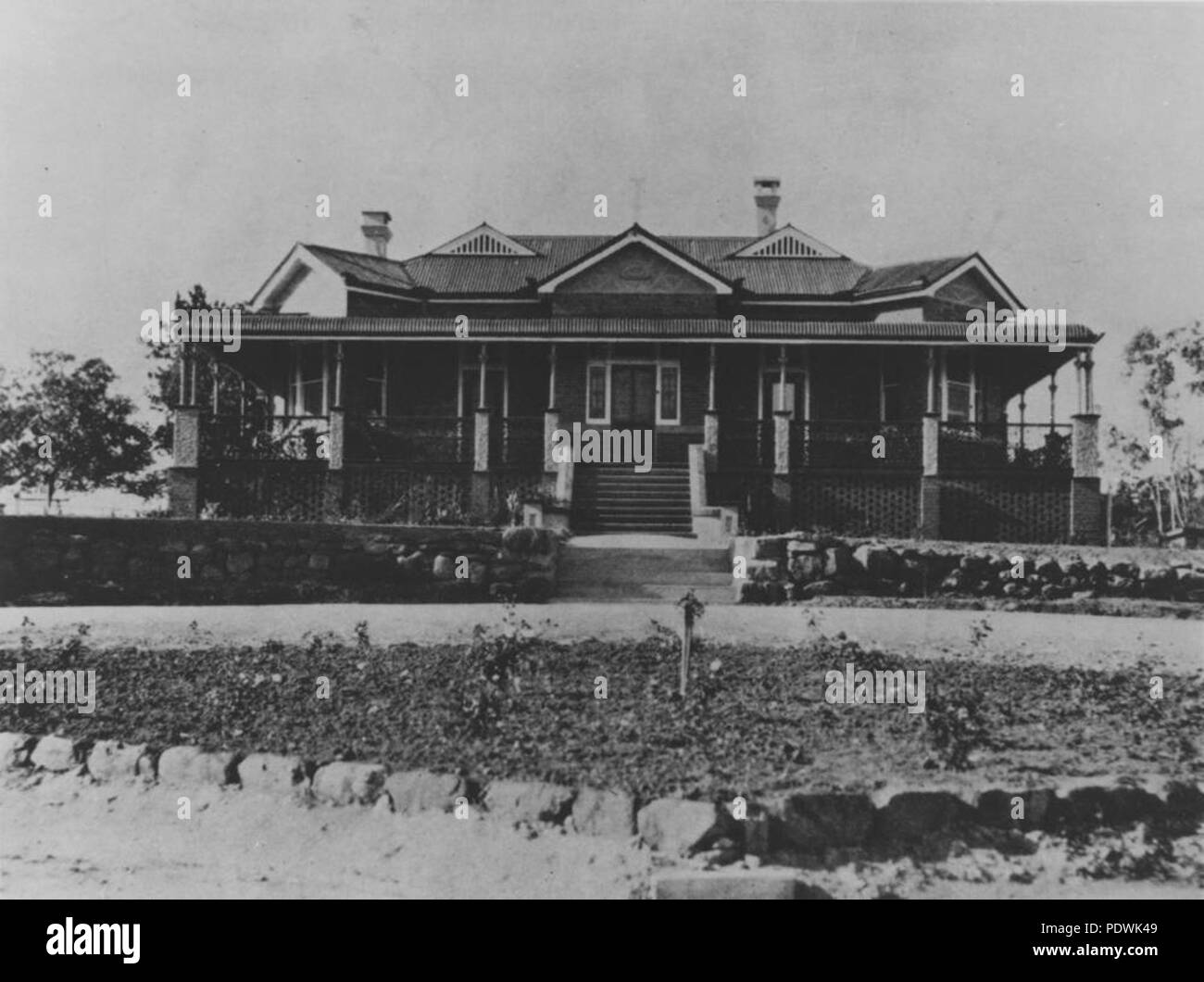 250 StateLibQld 1 204028 Front entrance of Slade House in Warwick, ca. 1936 Stock Photo
