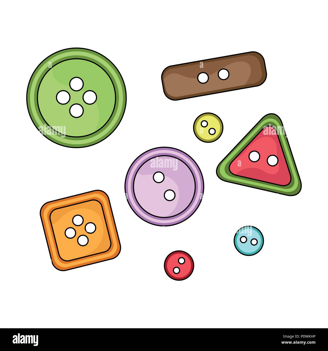 Buttons for clothes.Sewing or tailoring tools kit single icon in ...