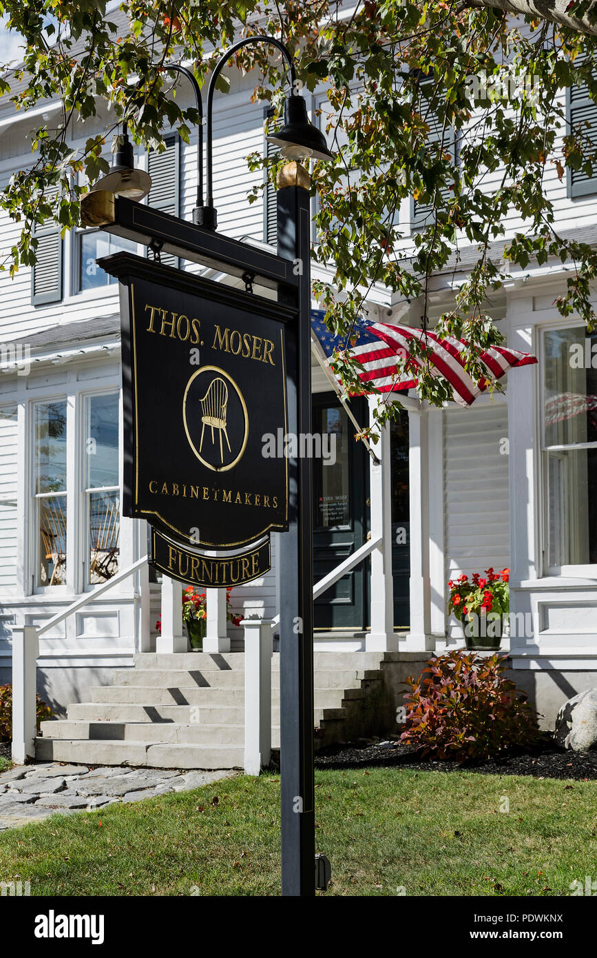 Thos. Moser  Furniture showroom, Freeport, Maine, USA. Stock Photo