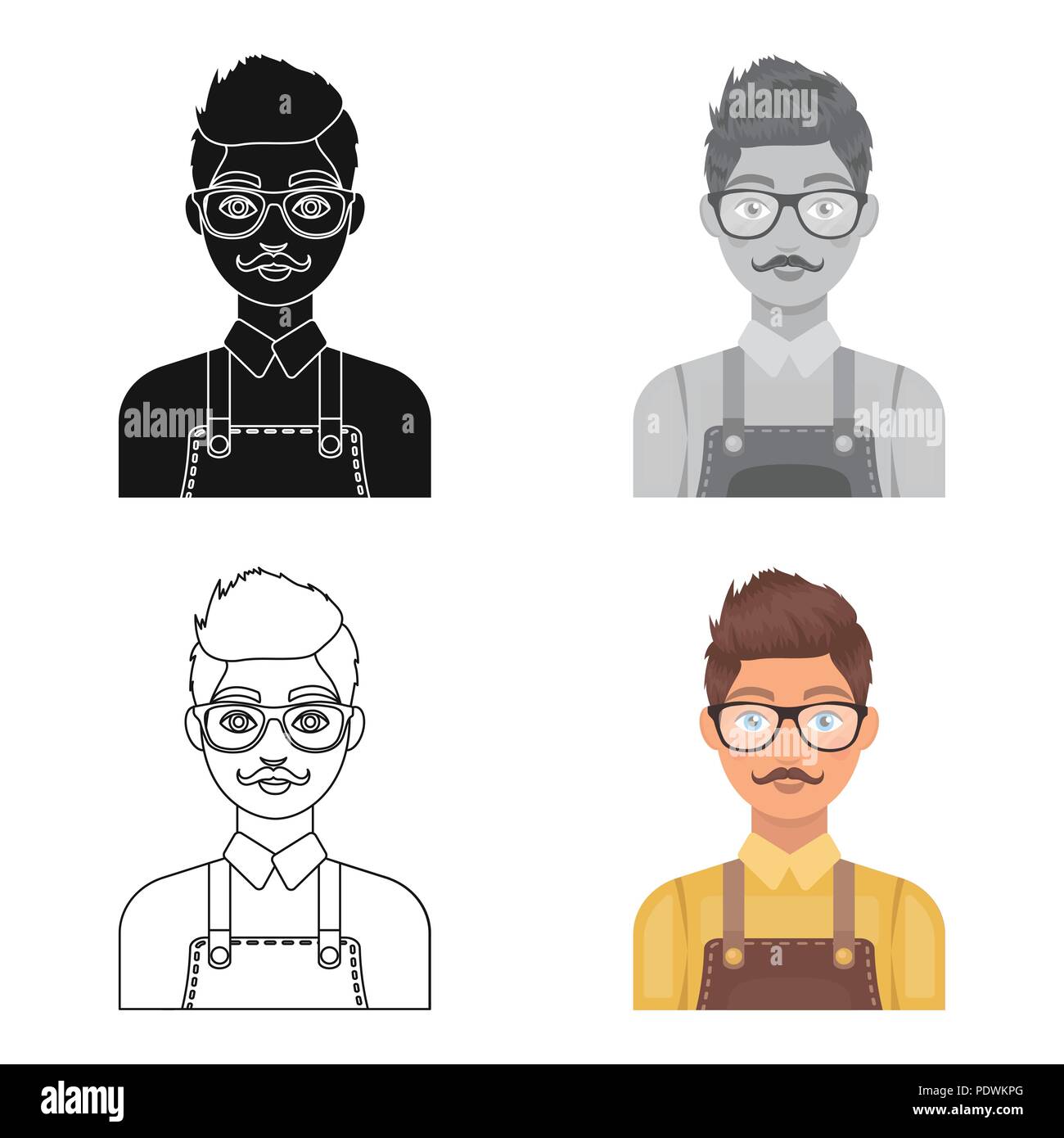 Male Hairdresser Barbershop Single Icon In Cartoon Style Vector
