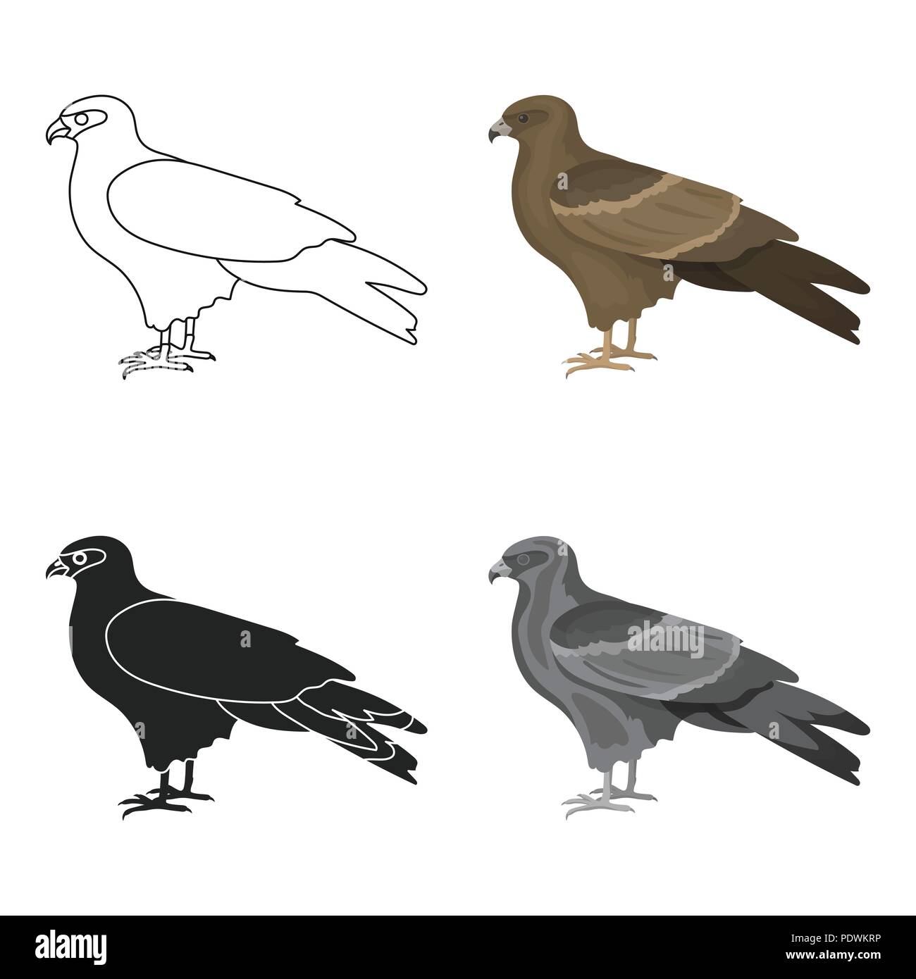 Kite icon in cartoon style isolated on white background. Bird symbol