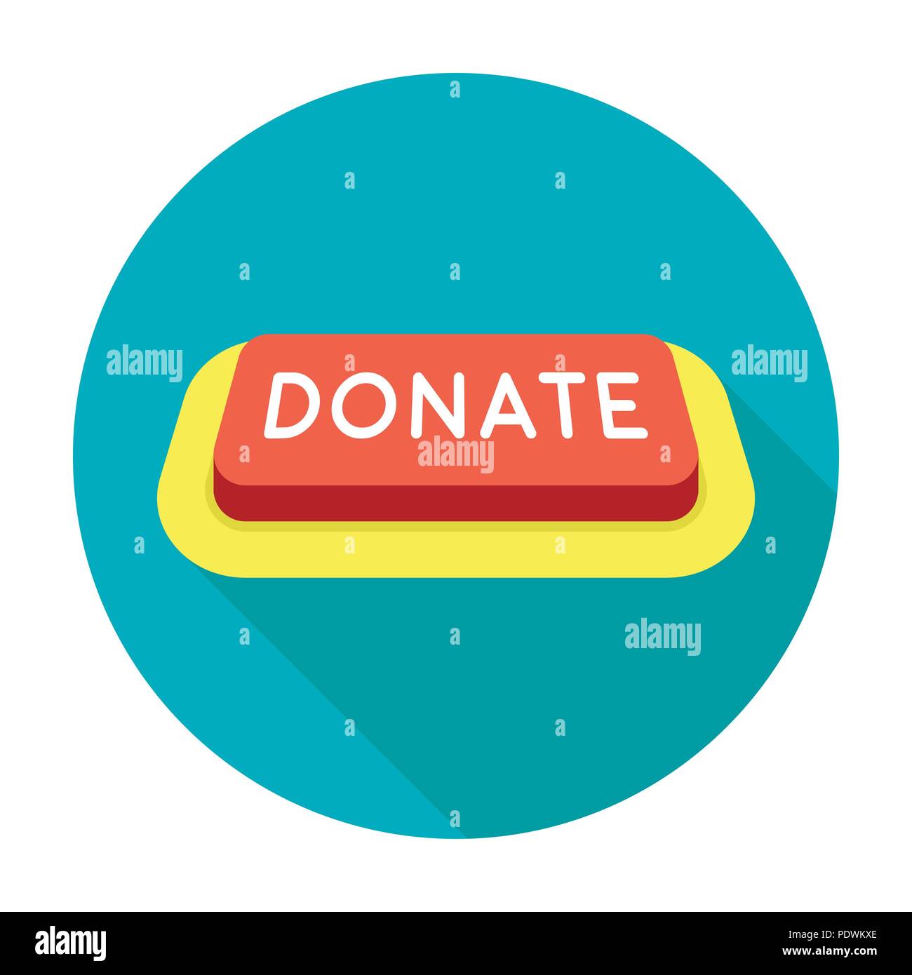 Donate button icon in flat design isolated on white background. Charity ...