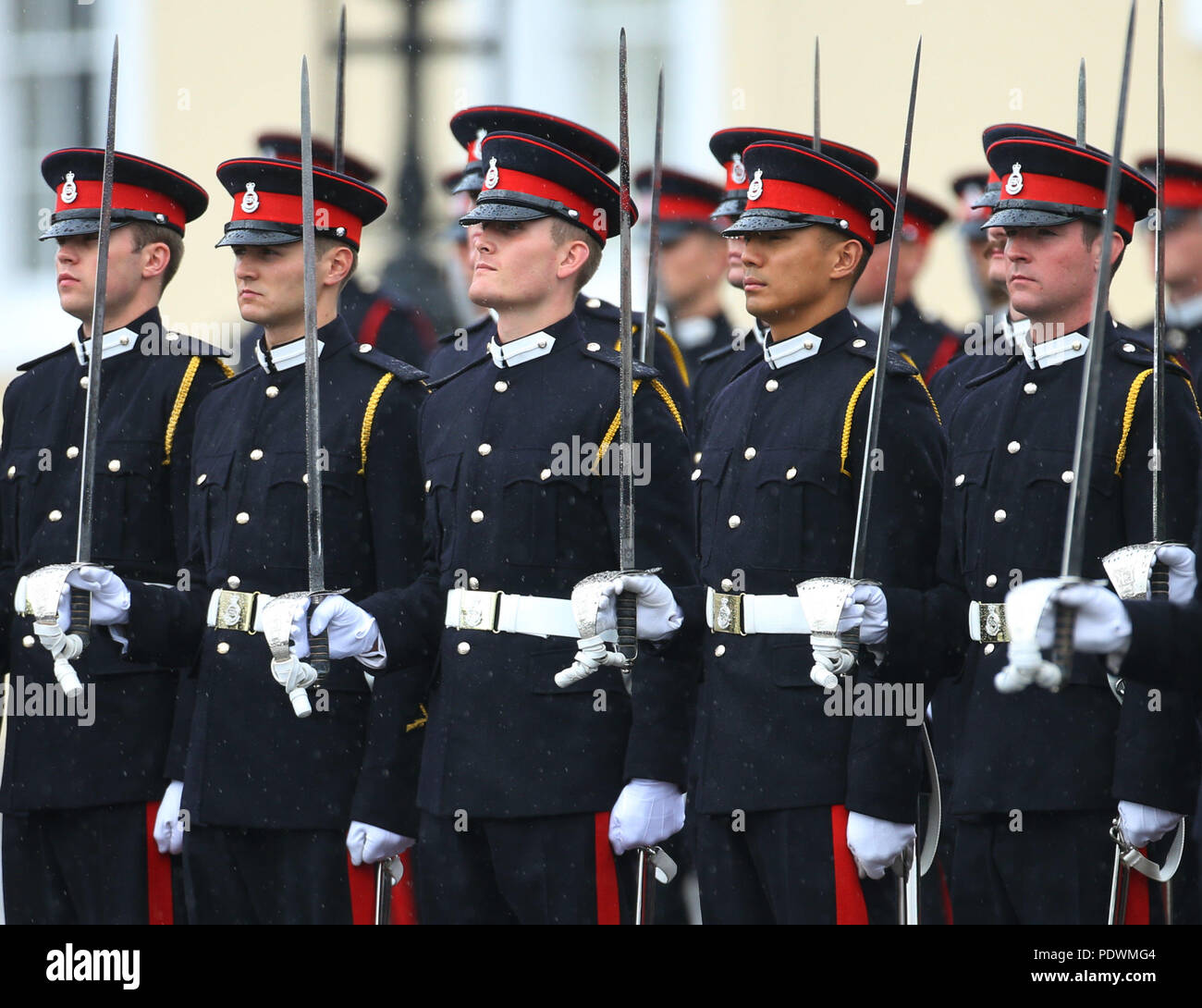 Officer Cadets at the Royal Military Academy in Sandhurst, Berkshire ...