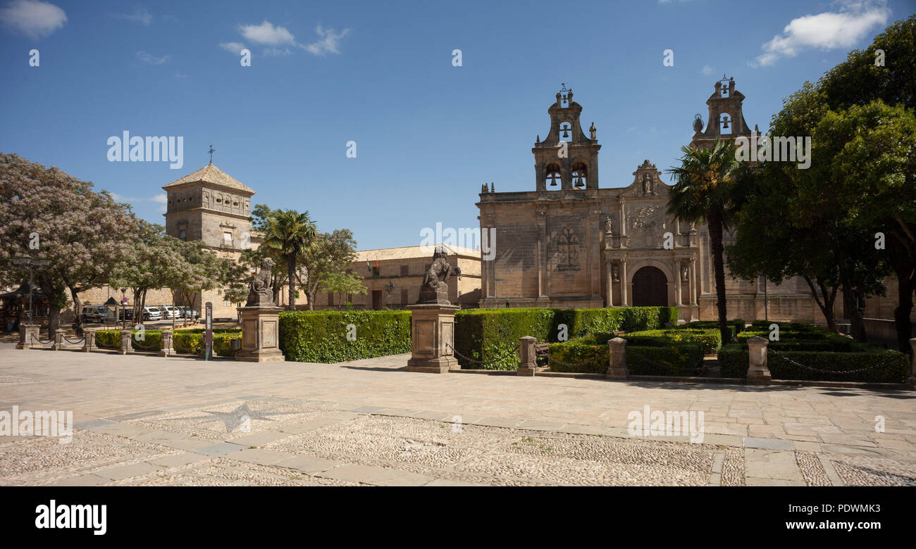 Ubeda, Basillica de Santa Maria de los Reales Alcázares. Renaissancefassade der Kirche. Stock Photo