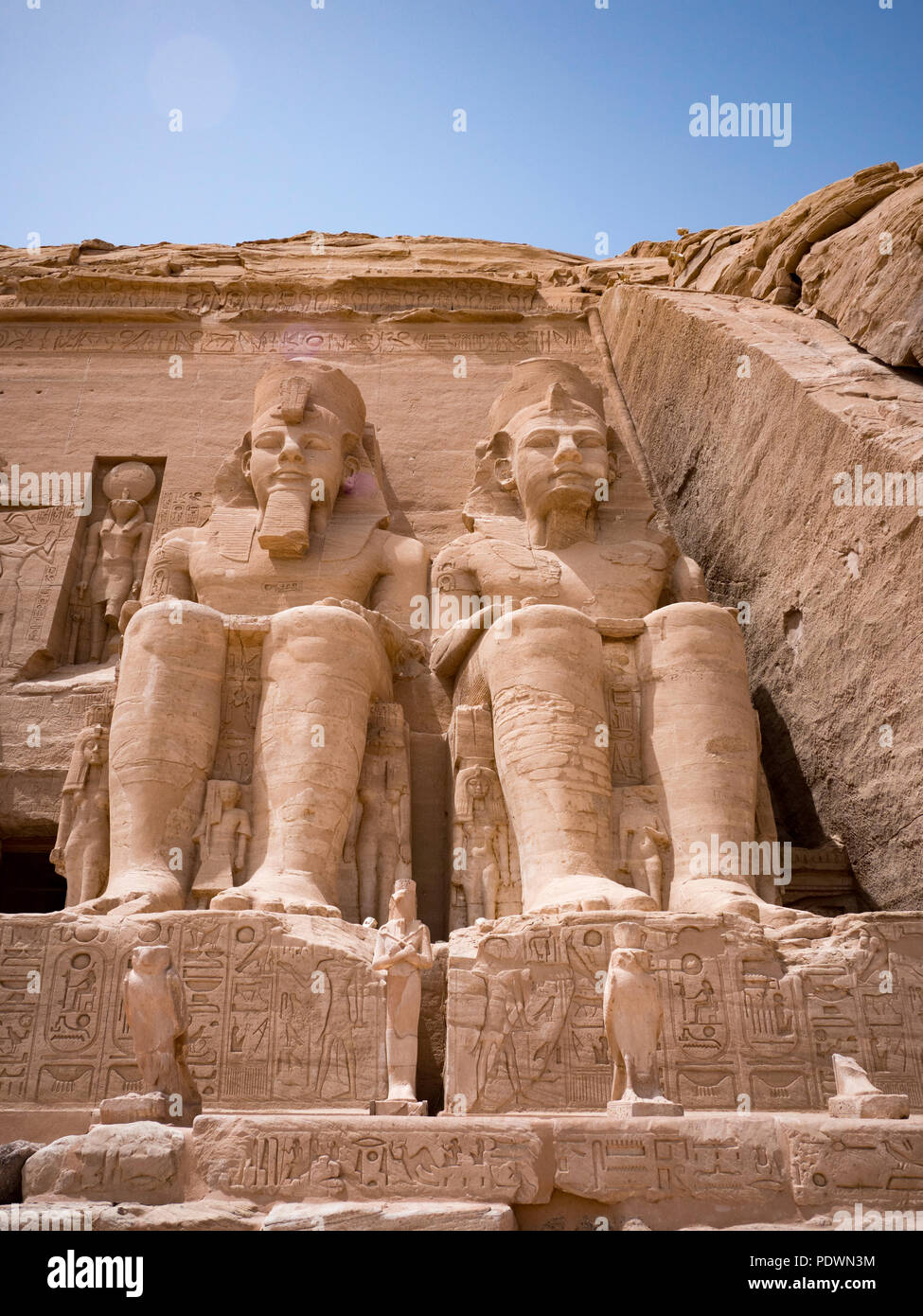 Statues in front of Abu Simbel temple in Aswan Egypt Stock Photo Alamy