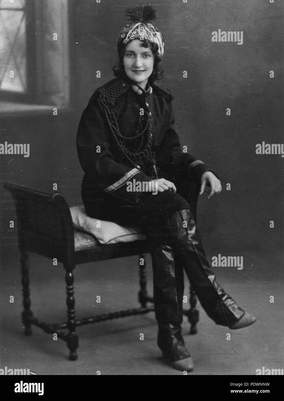 272 StateLibQld 1 76034 Myrtle Brannigan, an usherette at Wintergarden Theatre, Ipswich, ca. 1936 Stock Photo