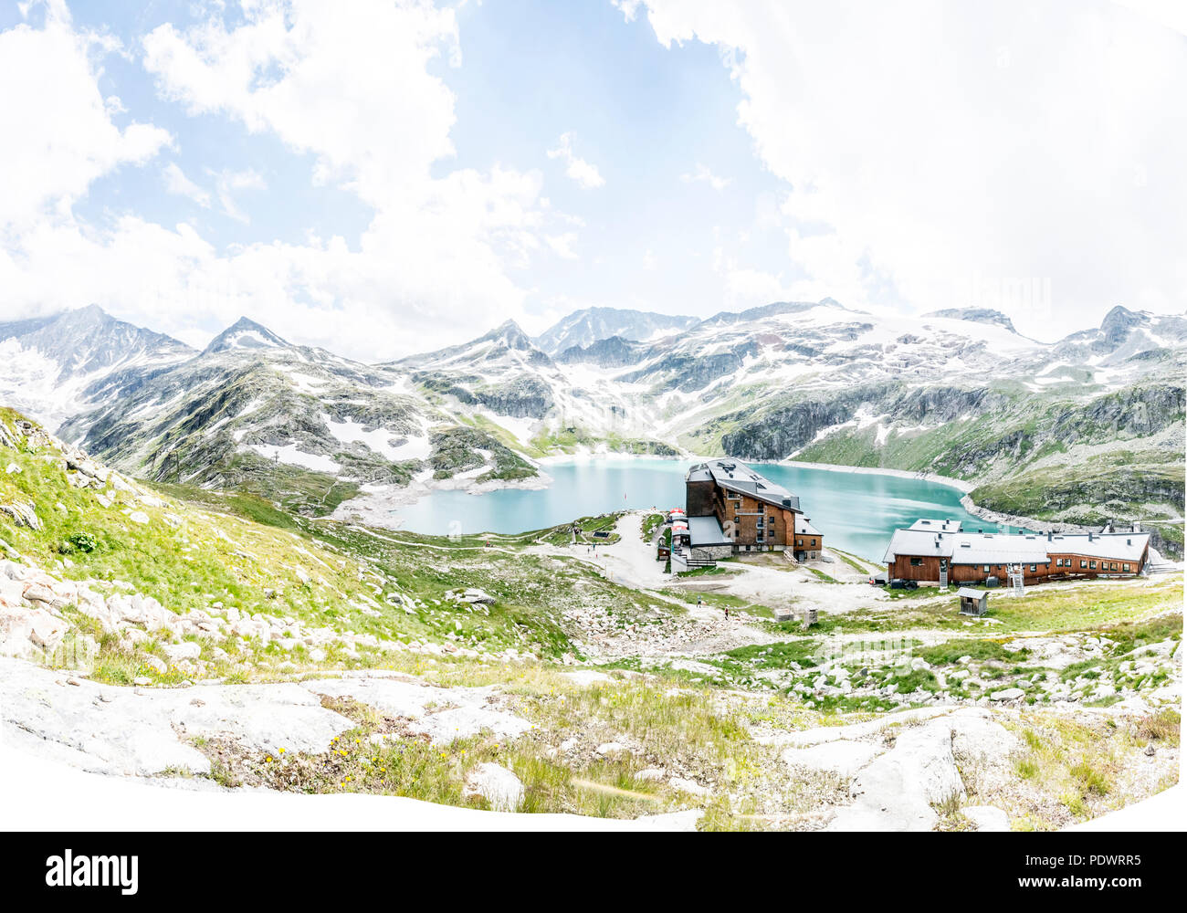 Rudolfs Hut Berg Hotel in the Granats Group of mountains near Zell am See in Austria Stock Photo