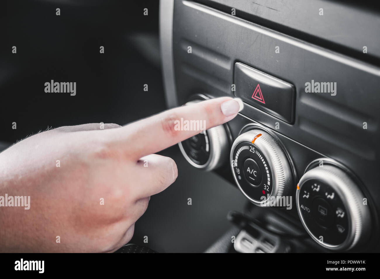 emergency button in car, hazard light Stock Photo Alamy