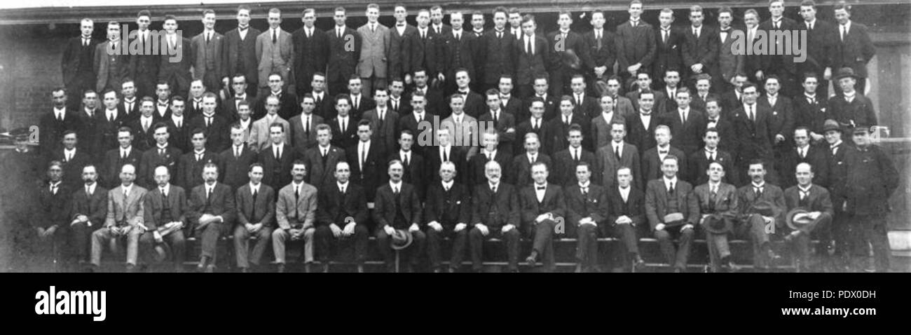 233 StateLibQld 1 153383 Staff of the Commonwealth Bank, 1921 Stock Photo