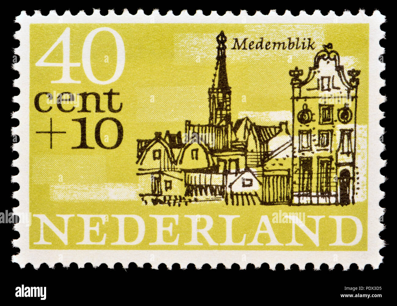 Netherlands postage stamp (1965) Medemblik town in the Netherlands