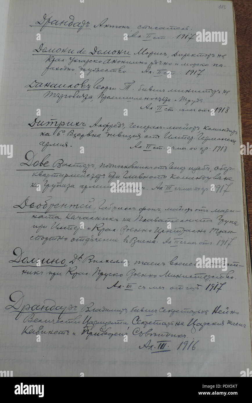 58 BASA-3K-2-123-103-Recipients of the Bulgarian Order of Saint Alexander, 1912-1935 Stock Photo