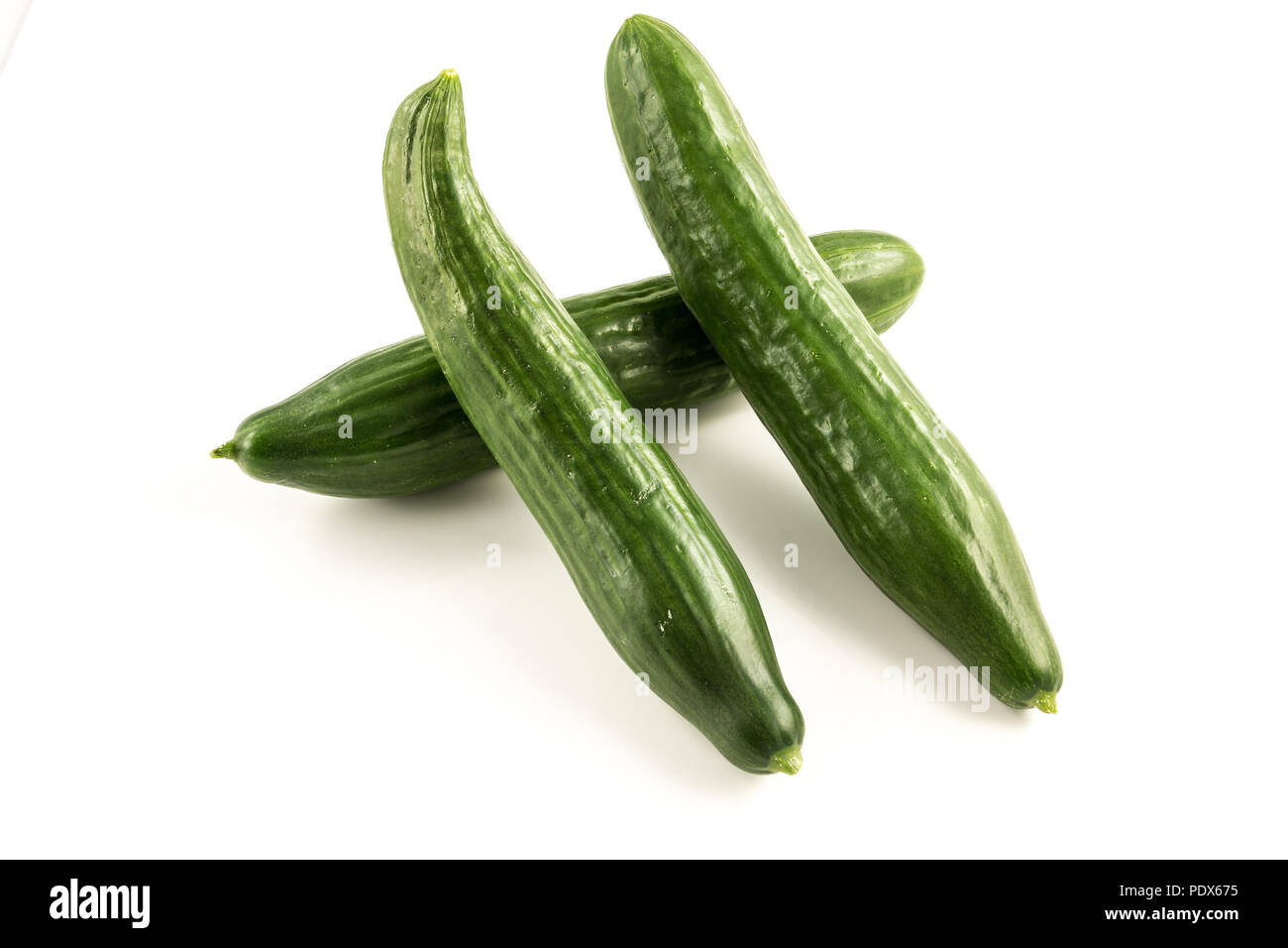 Fresh green cucumber from the garden Stock Photo