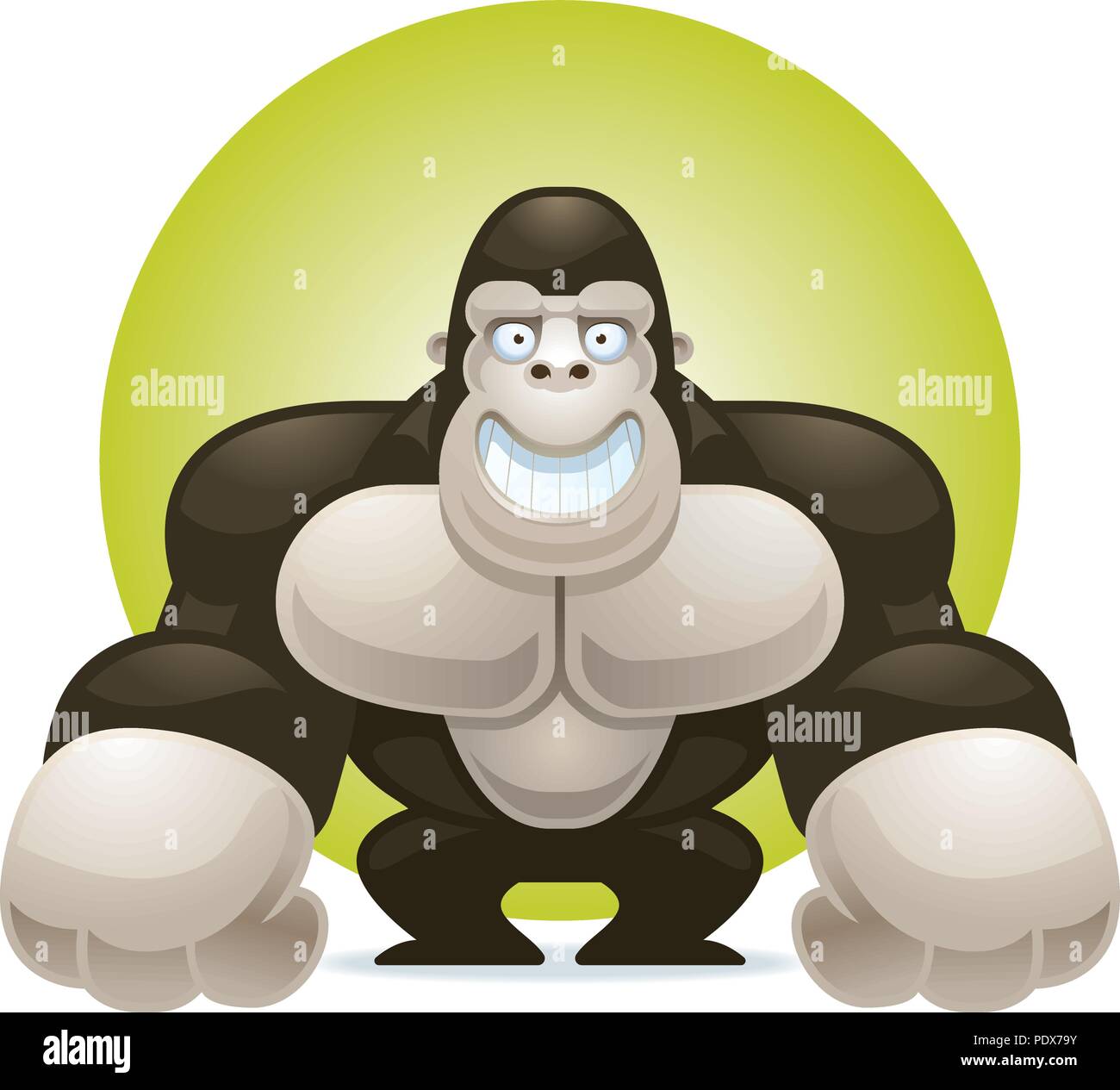 A cartoon illustration of a gorilla happy and smiling Stock Vector ...
