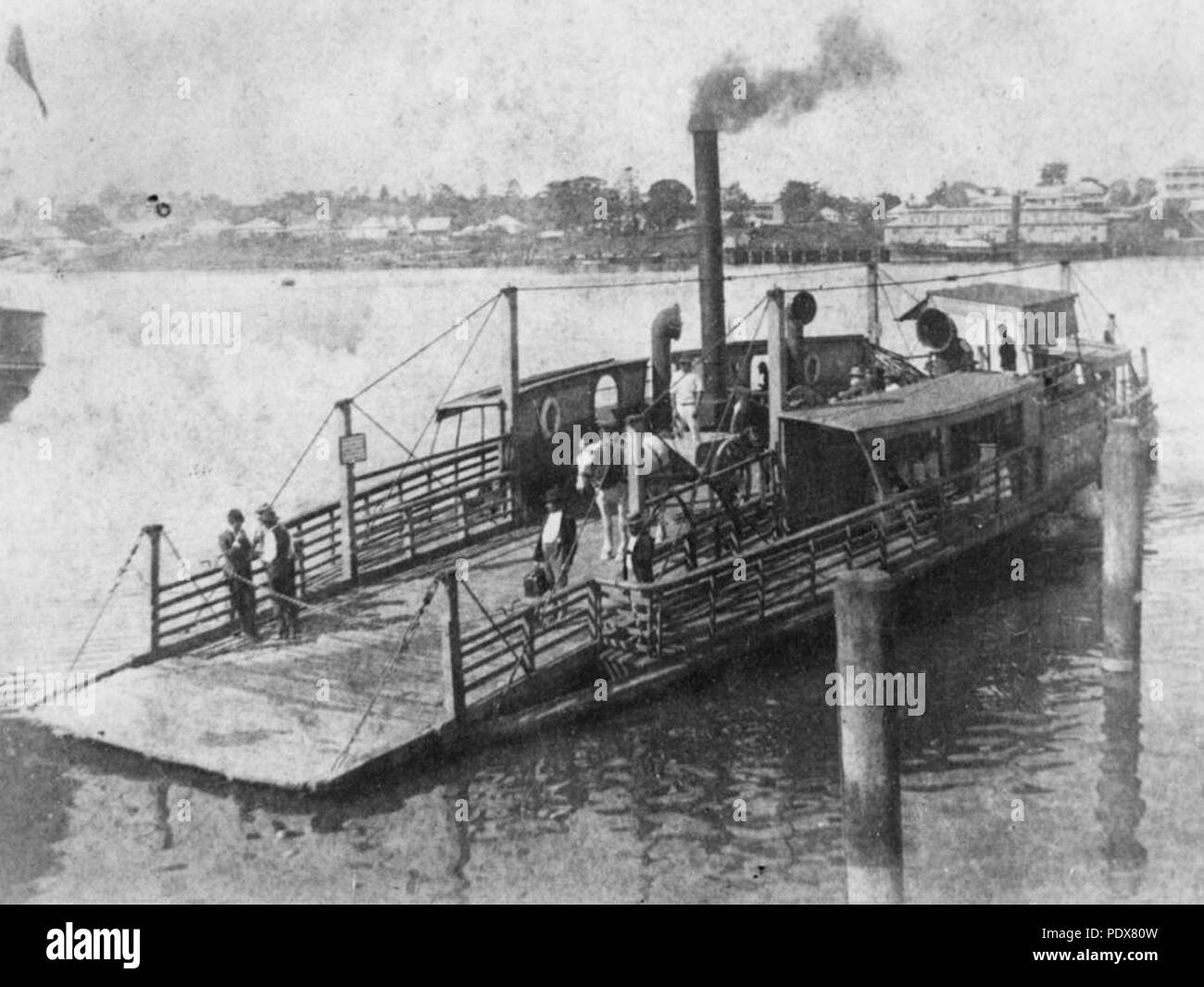 Riding ferry boat Black and White Stock Photos & Images - Alamy