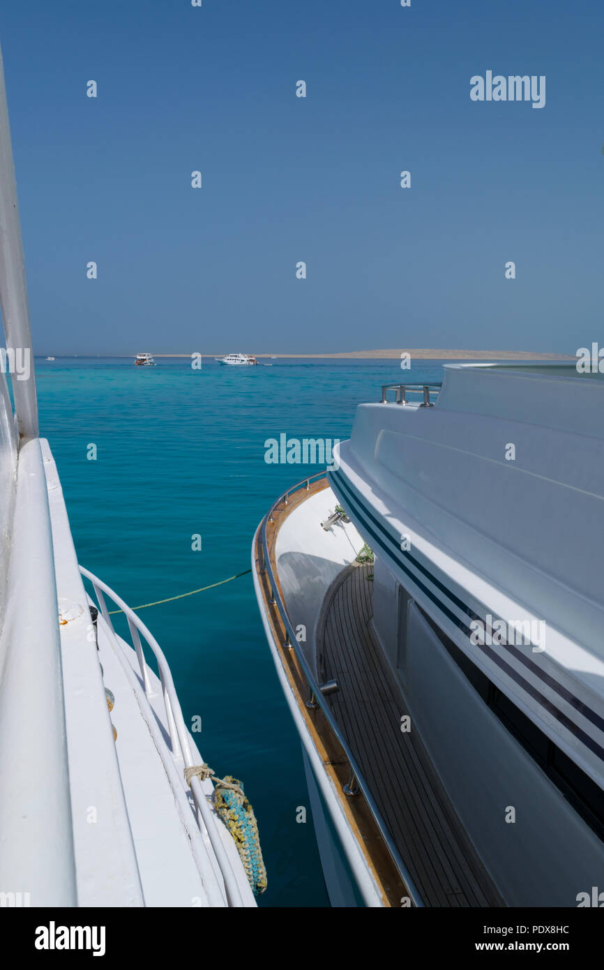 White yacht drifting in the waters of the Red Sea Stock Photo - Alamy