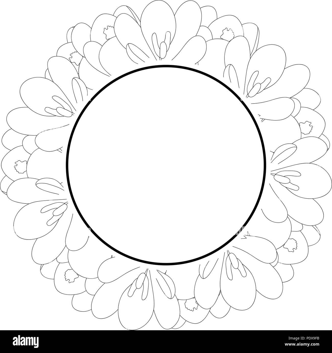 Crocus Flower Outline Banner Wreath. Vector Illustration Stock Vector Image & Art Alamy