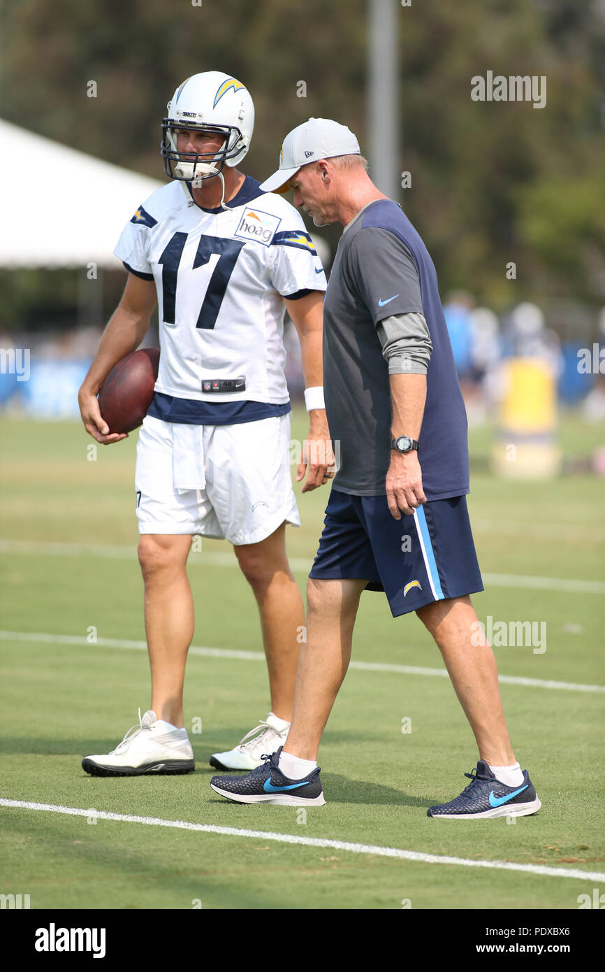 August 09, 2018 Costa Mesa, CA...Los Angeles Chargers quarterback Philip Rivers #17 during the Los Angeles Chargers Training Camp in Costa Mesa, Ca on August 09, 2018. Photo by Jevone Moore Stock Photo