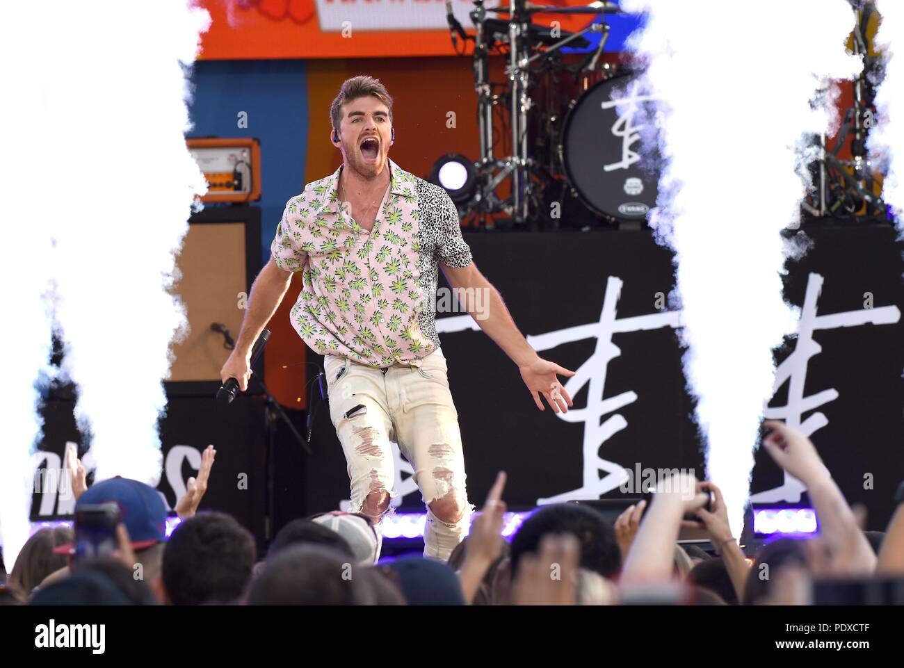 New York, NY, USA. 10th Aug, 2018. Drew Taggart, The Chainsmokers on