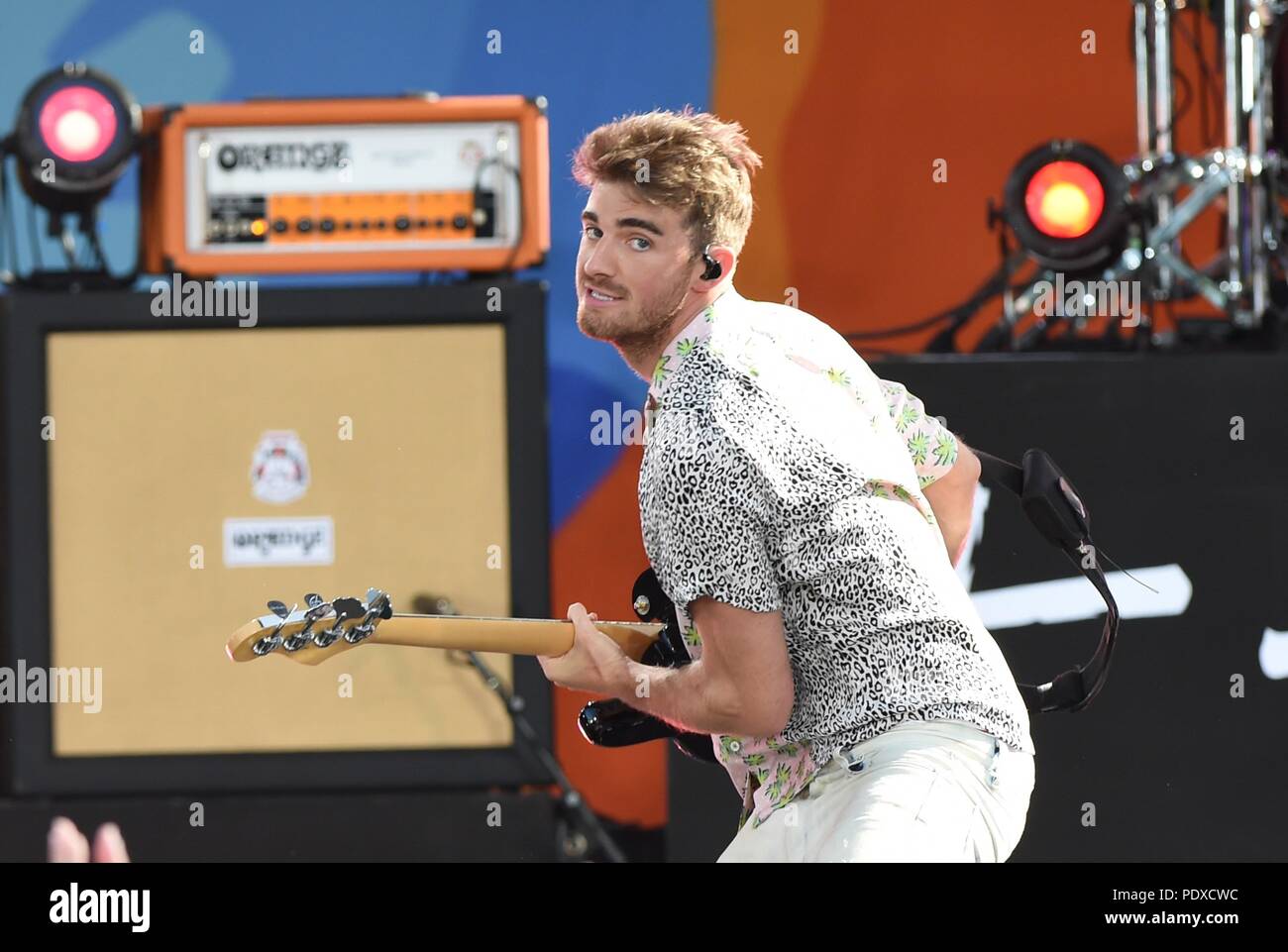 New York, NY, USA. 10th Aug, 2018. Drew Taggart, The Chainsmokers on