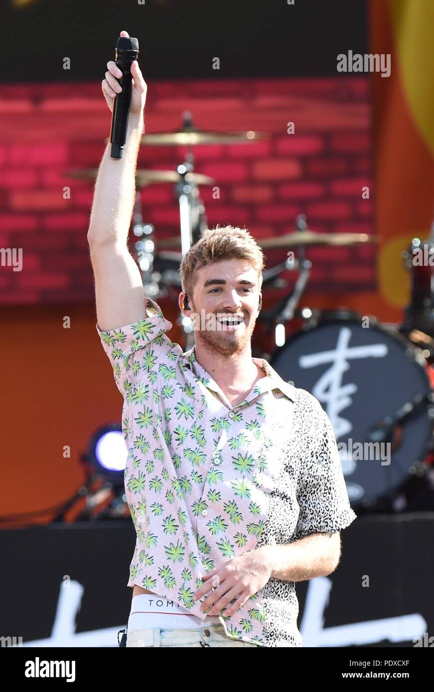 New York, NY, USA. 10th Aug, 2018. Drew Taggart, The Chainsmokers on