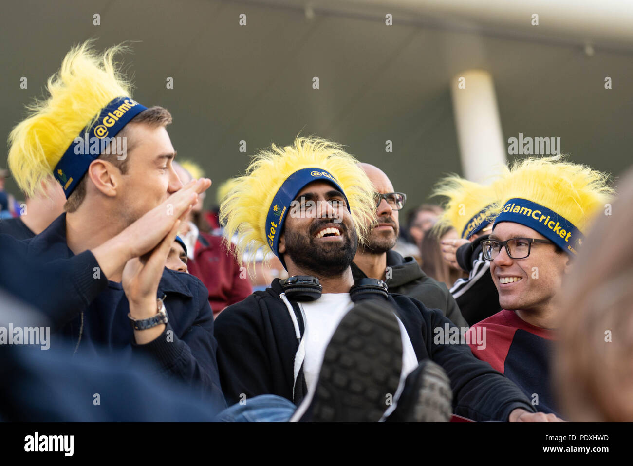 Sophia Gardens, Cardiff, Wales, United Kingdom. Glamorgan hosted Hampshire for a crunch game in the Vitality Blast 20/20 Cricket South Group Stage on 10 August 2018 at Sophia Gardens in Cardiff. Pictured: Atmosphere from the stands. Credit: Rob Watkins/Alamy Live News Stock Photo