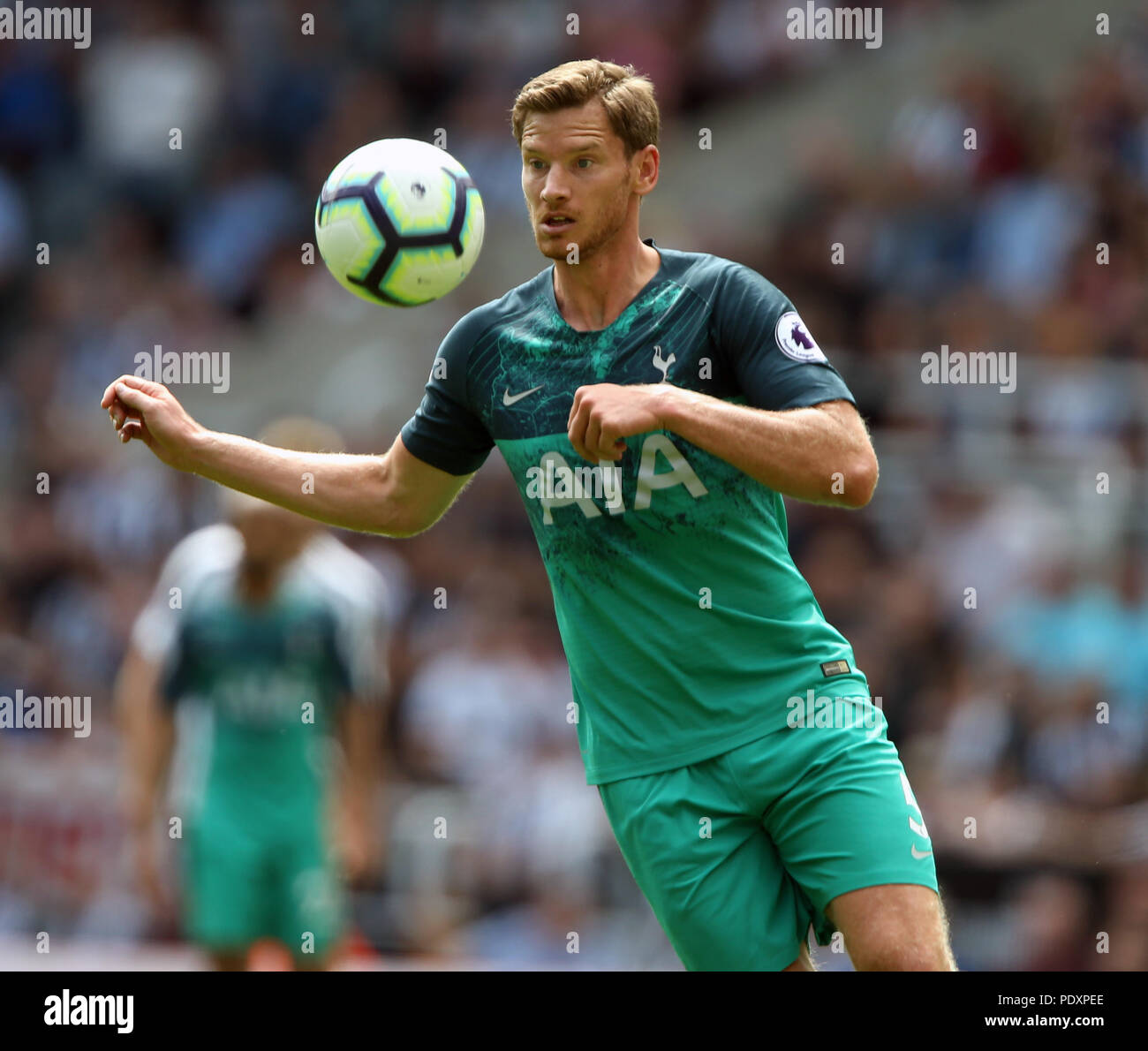 Newcastle, UK, 11 Aug 2018. JAN VERTONGHEN TOTTENHAM HOTSPUR FC NEWCASTLE UNITED V TOTTENHAM HOTSPUR PREMIER LEAGUE 11 August 2018 GBC10284 STRICTLY EDITORIAL USE ONLY. If The Player/Players Depicted In This Image Is/Are Playing For An English Club Or The England National Team. Then This Image May Only Be Used For Editorial Purposes. No Commercial Use. . Also Restricted Are Usage Credit: Allstar Picture Library/Alamy Live News Stock Photo