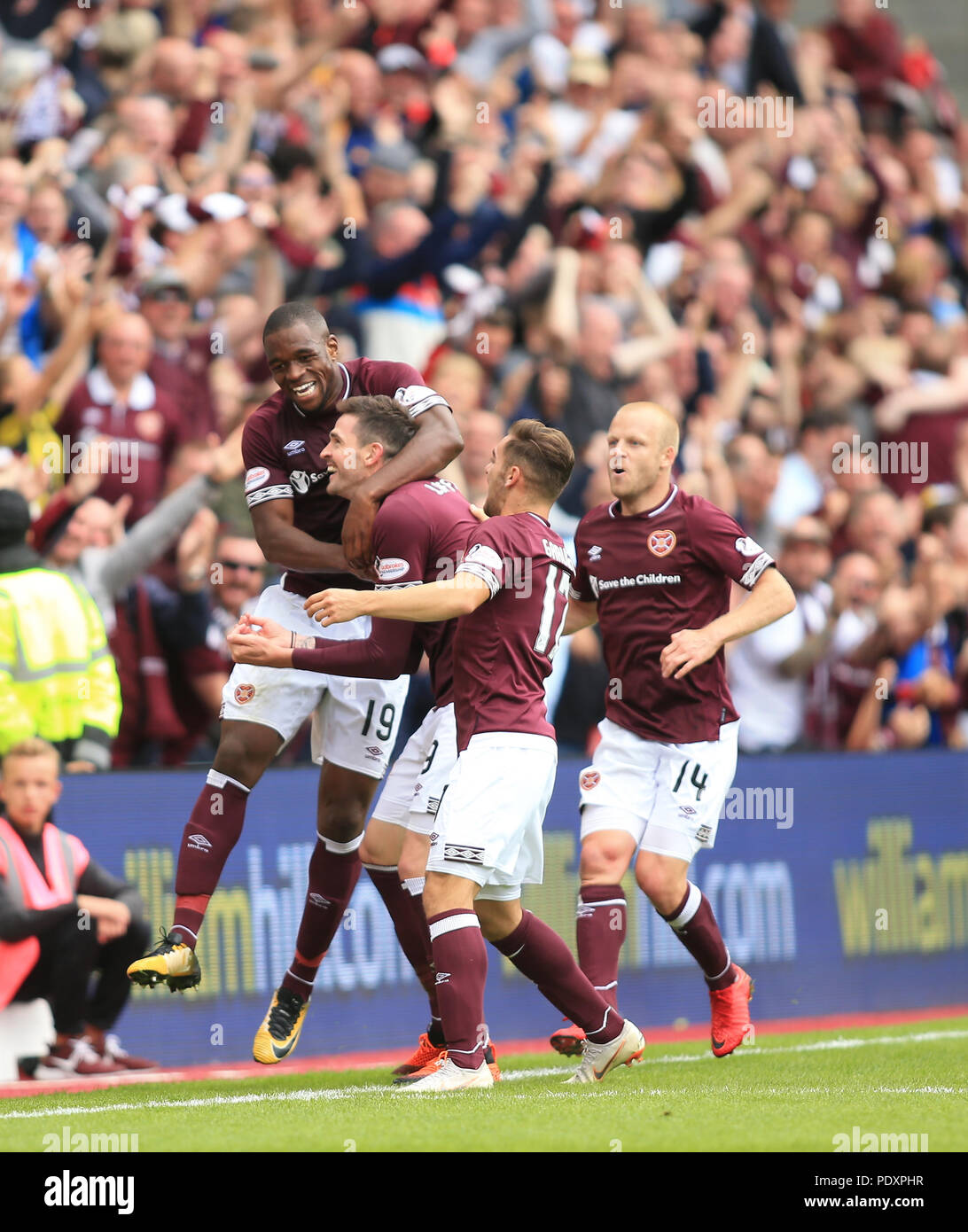 11th August 2018, Tynecastle Park, Edinburgh, Scotland; Ladbrokes
