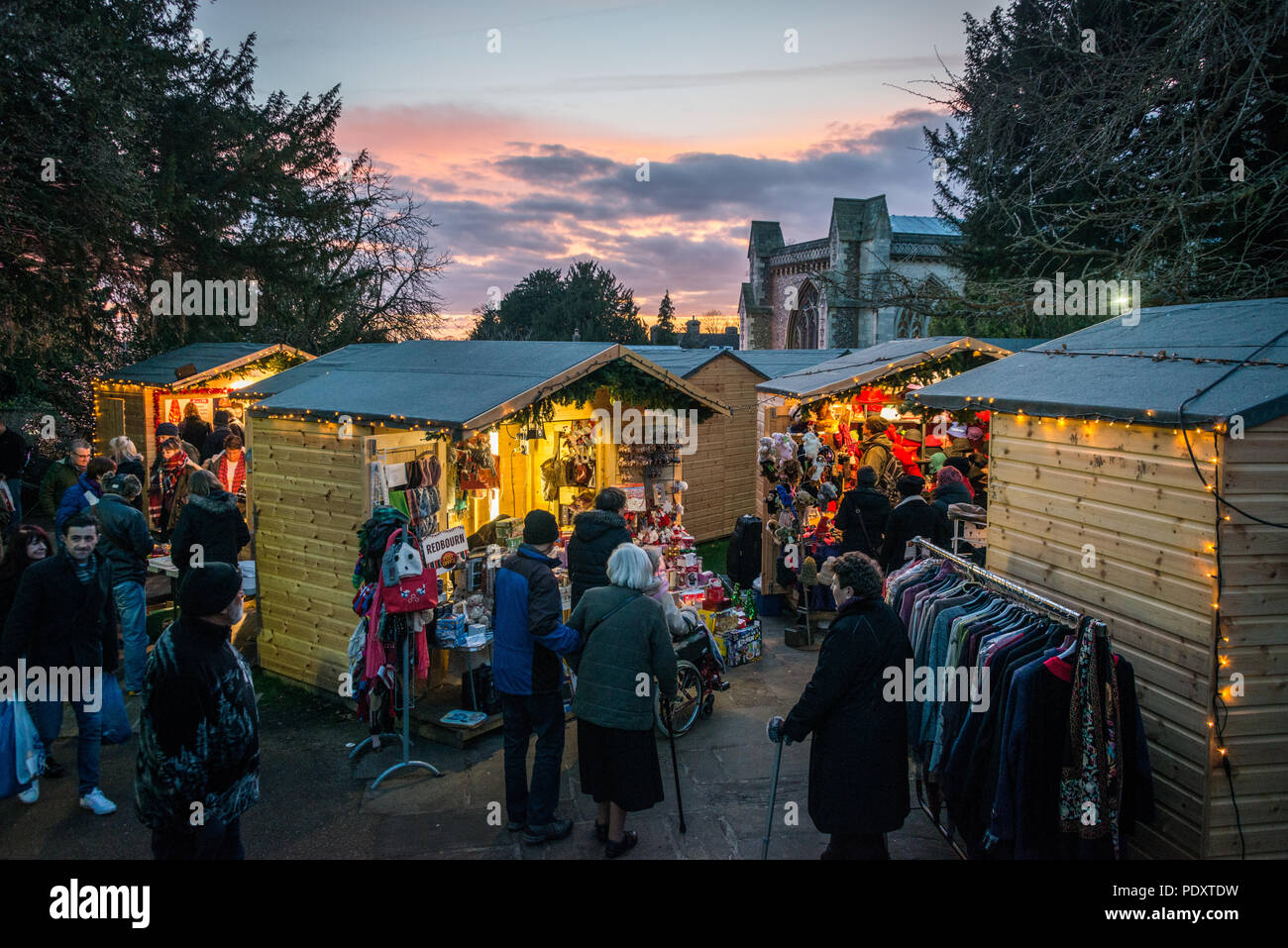 Christmas market in St. Albans, Hertfordshire Stock Photo Alamy