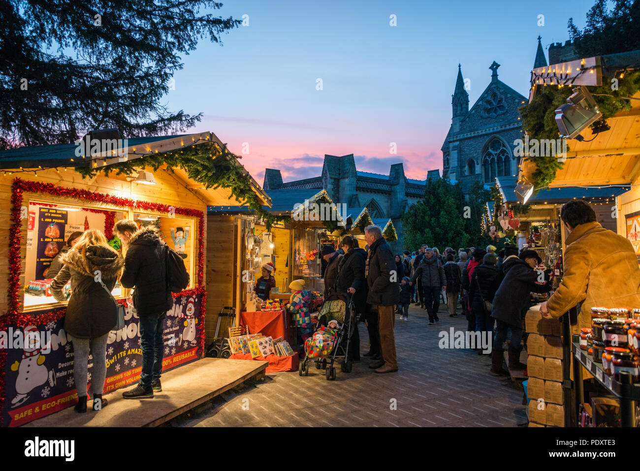 Christmas market in St. Albans, Hertfordshire Stock Photo Alamy