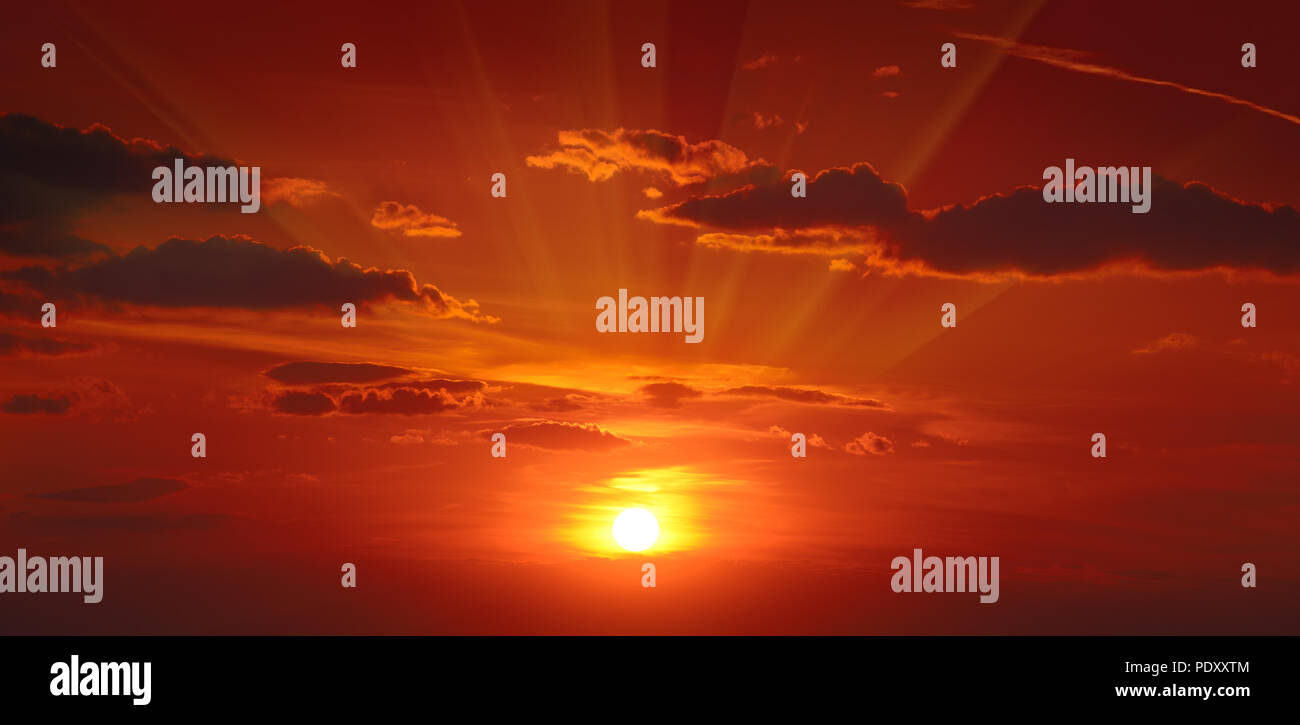Bright red sunrise in sky hi-res stock photography and images - Alamy