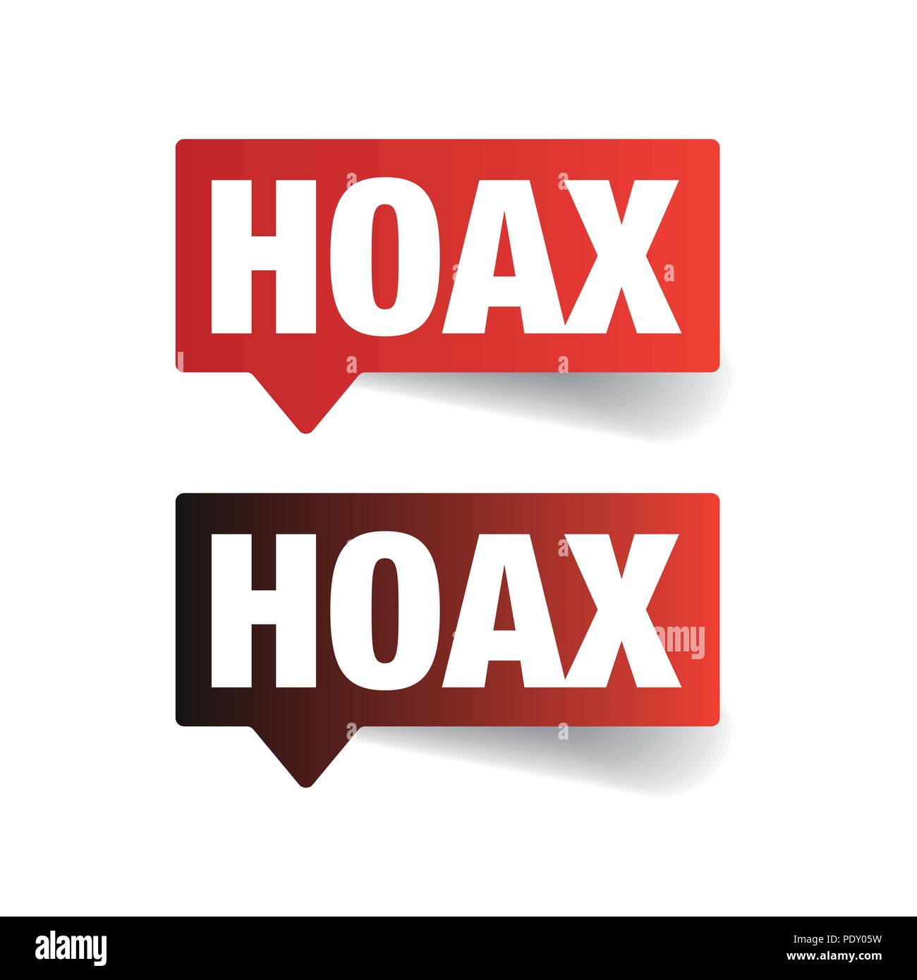 Hoax sign label tag Stock Vector