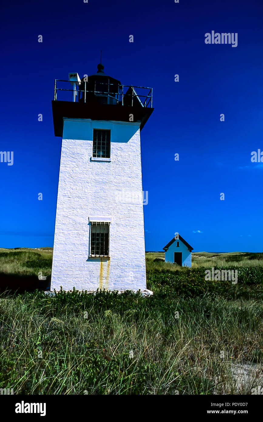 The iconic Wood End Light on the tip of Cape Cod near Provincetown, Massachusetts Stock Photo