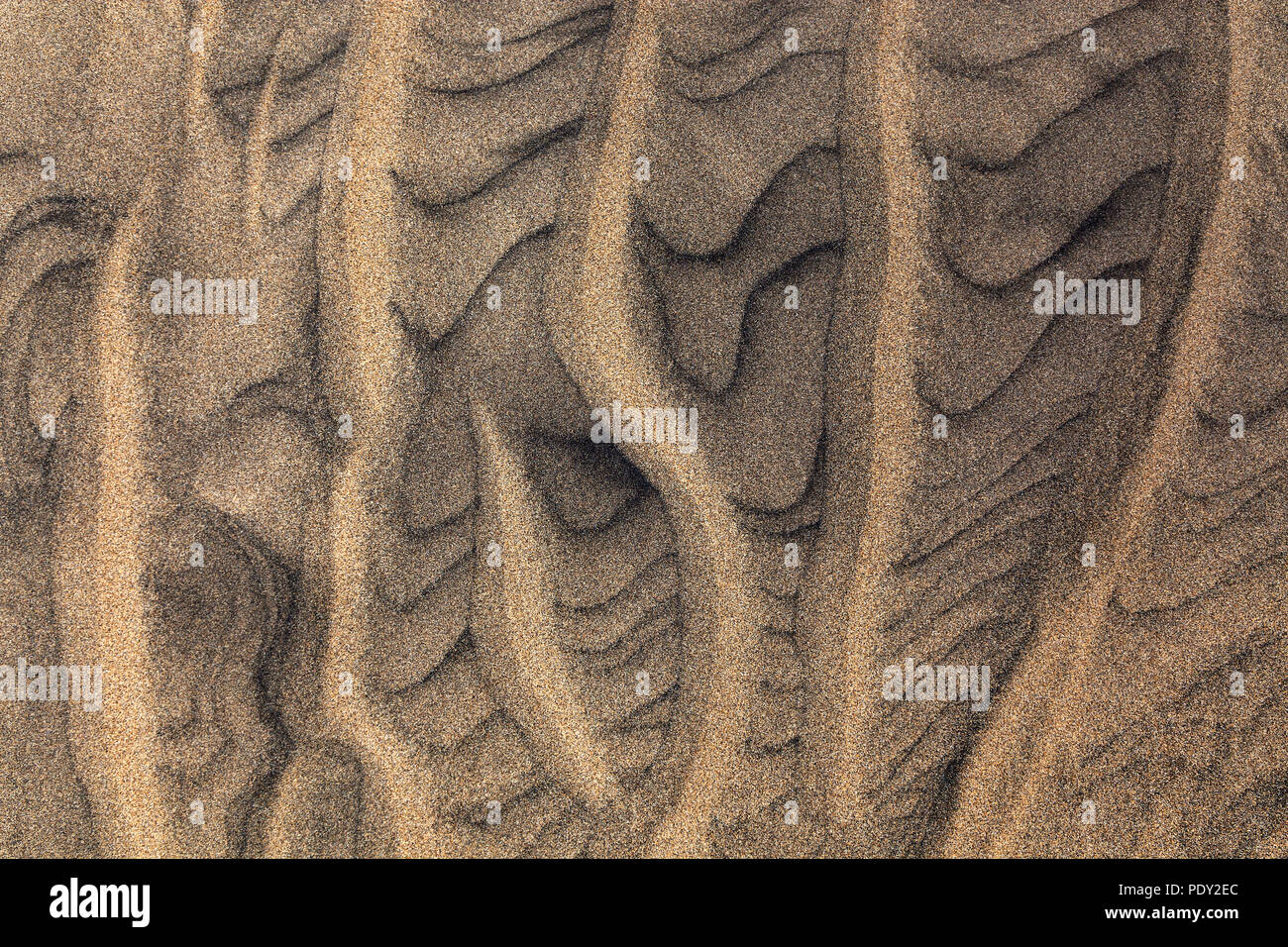 Wave pattern, structures in the sand on the sandy beach, Playa del Ingles, Gran Canaria, Canary Islands, Spain Stock Photo