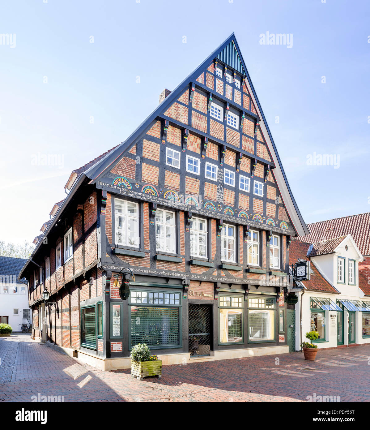 Haus Hellmann, historic half-timbered house, Lingen, Emsland, Lower Saxony, Germany Stock Photo