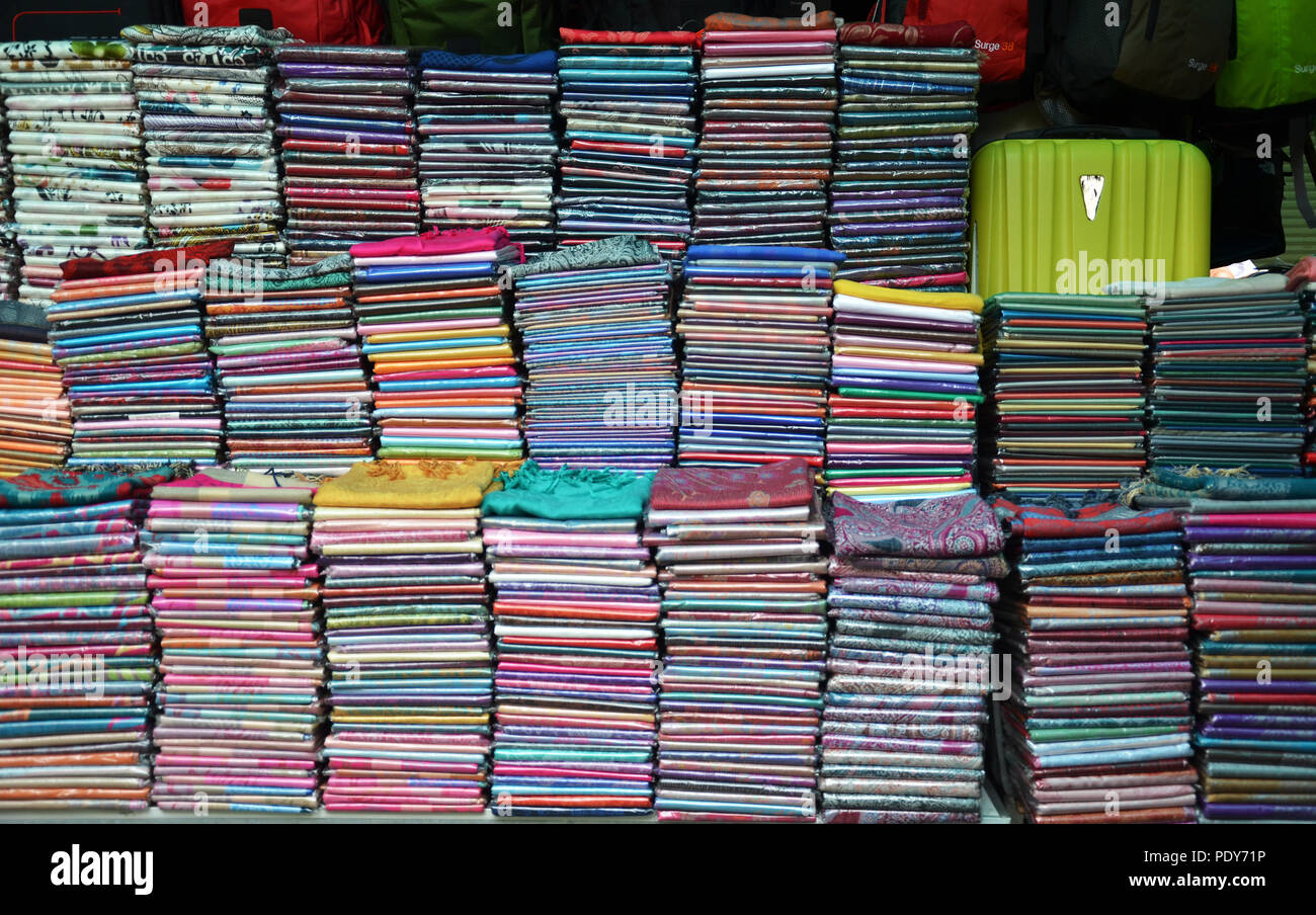 Kroma or krama (scarf) cotton khmer cloths for sale at a market in siem reap,angkor in Cambodia