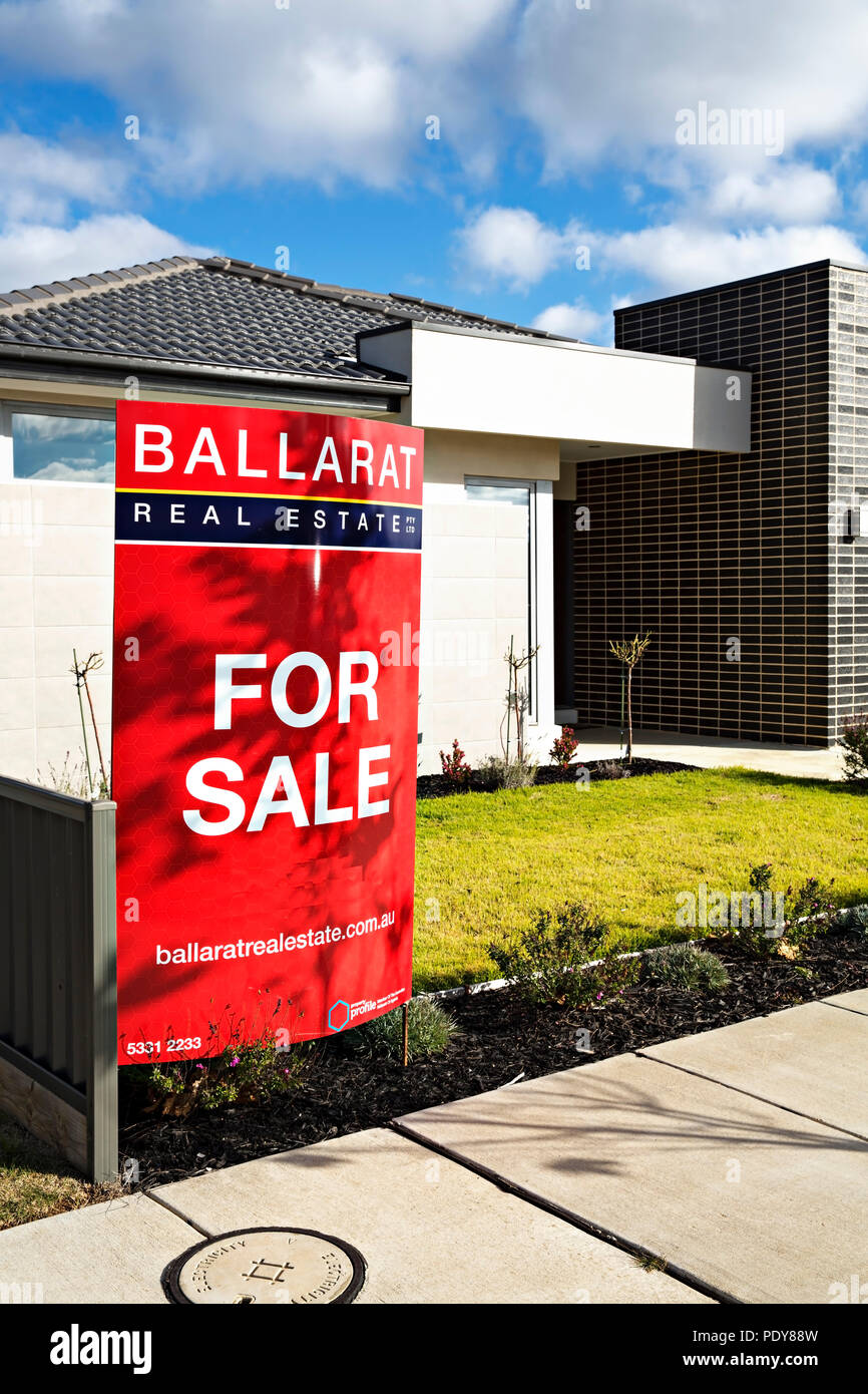 New modern home for sale in the Ballarat suburb of Lucas. Stock Photo