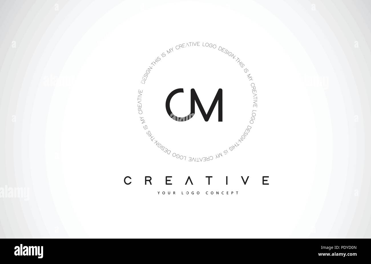 CM C M Logo Design with Black and White Creative Icon Text Letter ...