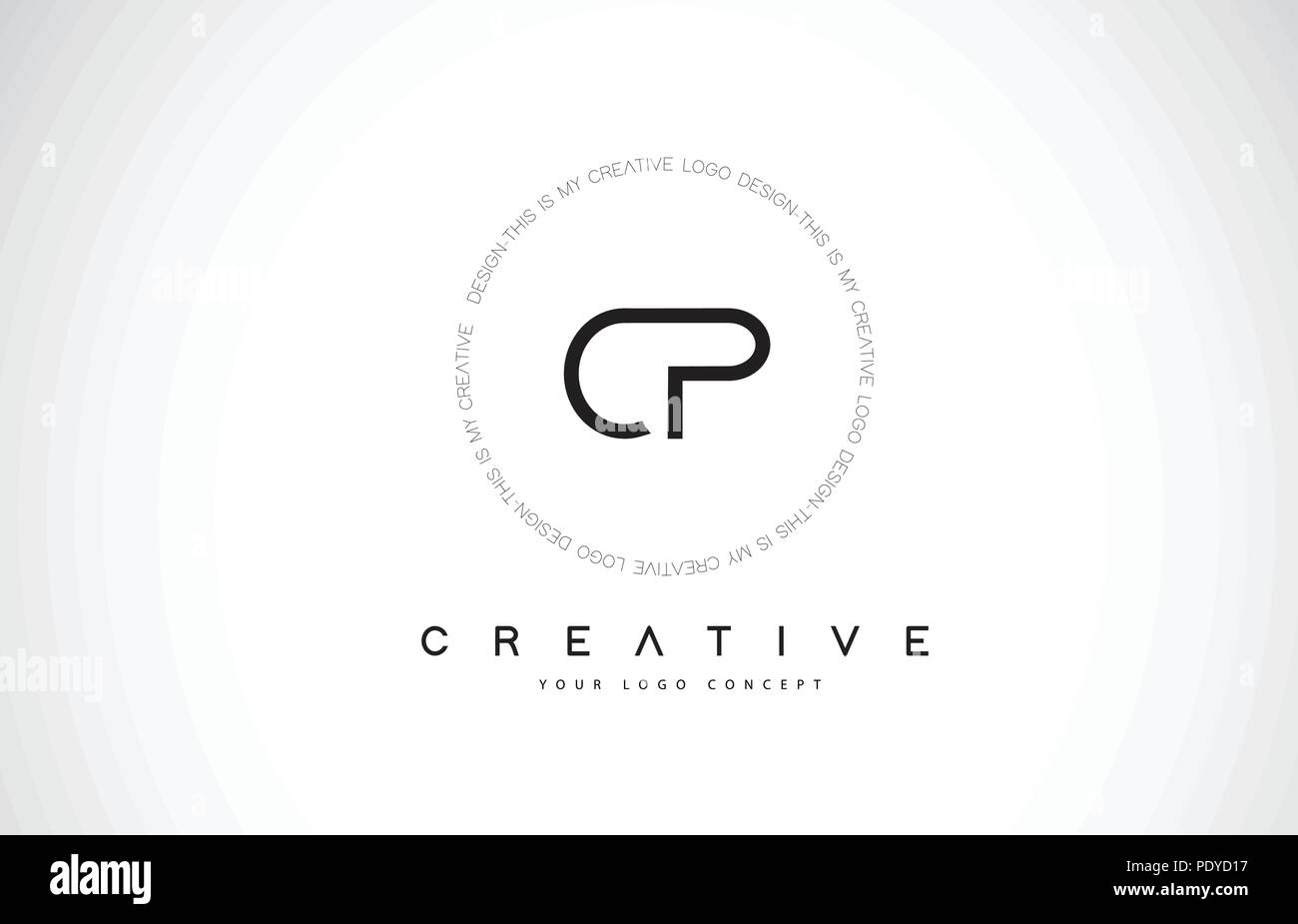 Cp C P Logo Design With Black And White Creative Icon Text Letter Vector Stock Vector Image Art Alamy