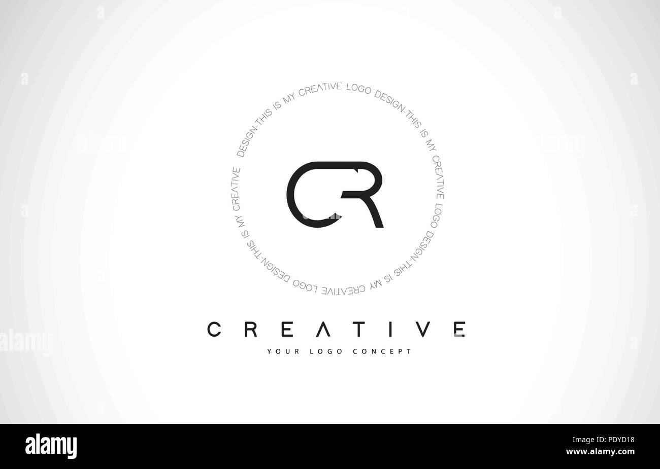 CR C R Logo Design with Black and White Creative Icon Text Letter ...