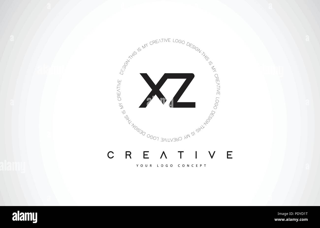 XZ X Z Logo Design with Black and White Creative Icon Text Letter ...