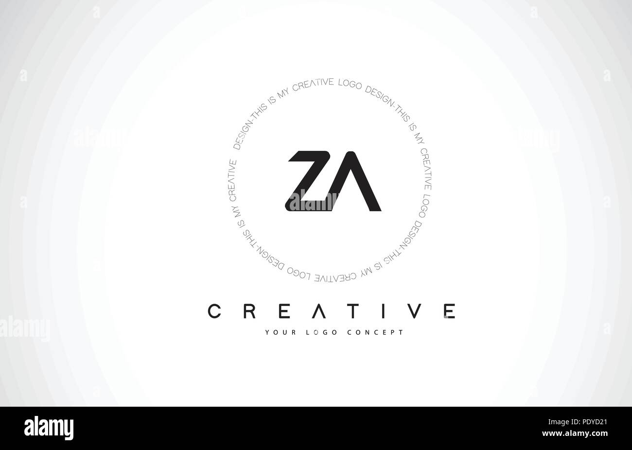 ZA Z A Logo Design with Black and White Creative Icon Text Letter ...