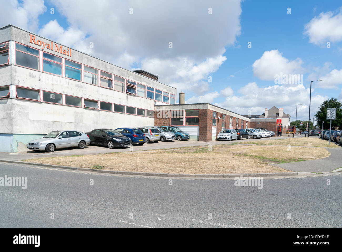 Post Office depot building at Basin Road Chichester in the direct path of the Southern Gateway road project Stock Photo