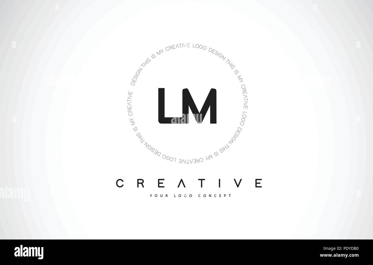 LM L M Logo Design with Black and White Creative Icon Text Letter ...