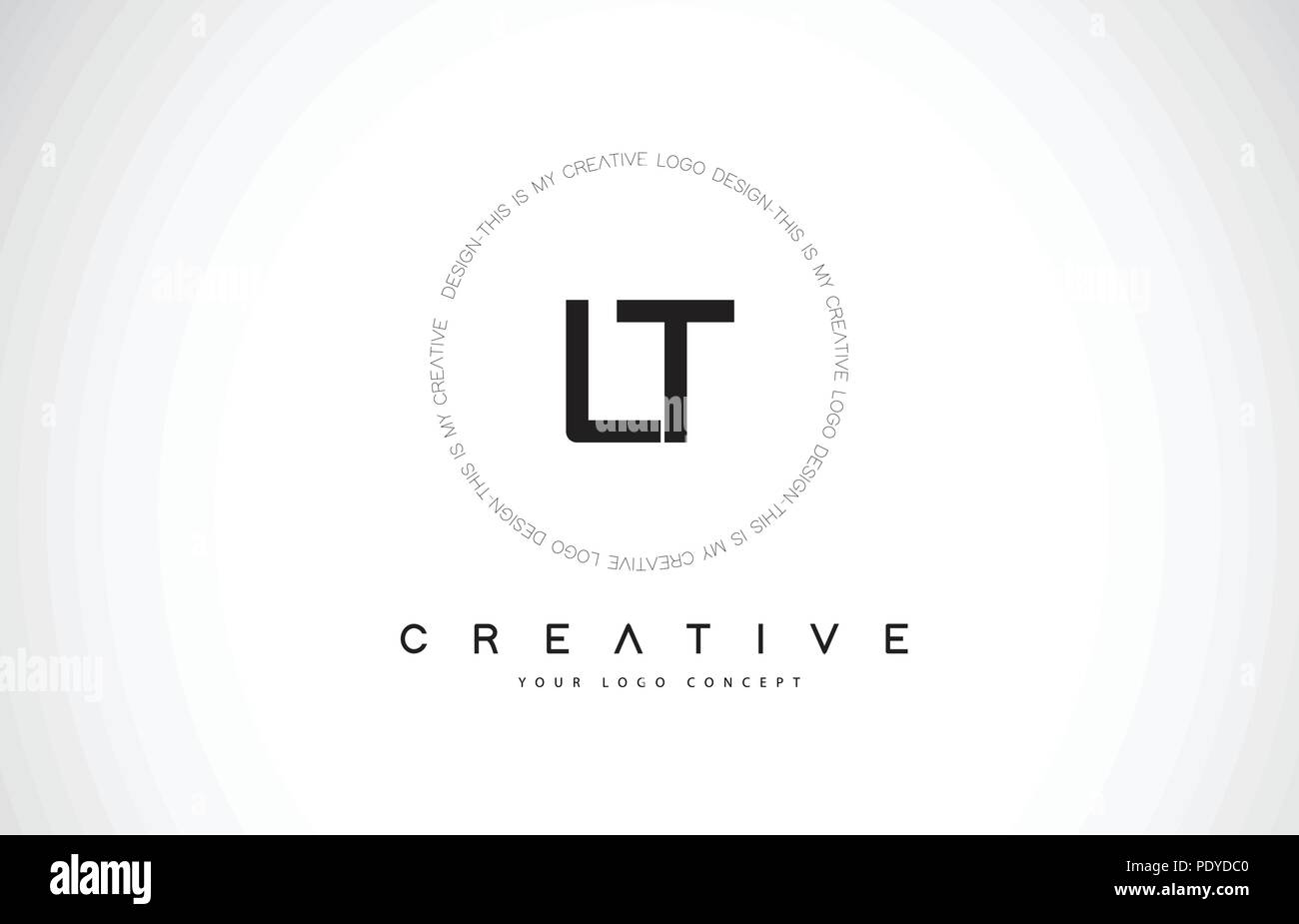 LT L T Logo Design with Black and White Creative Icon Text Letter ...